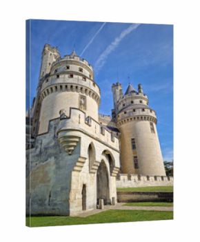 Chateau de Pierrefonds romanticized french medieval architecture with imposing towers and battlements, Oise, France