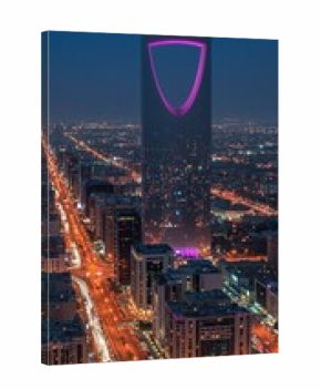 Kingdom Tower and Riyadh City Skyline