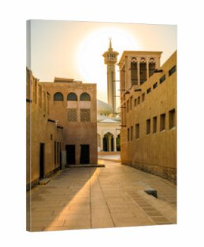 Al Fahidi Historical Neighbourhood – district with buildings in the classical Arabic style in Dubai, UAE