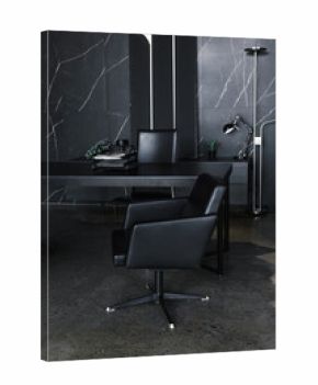 Modern black leather office furniture in luxury interior for business workspace and design inspiration concept