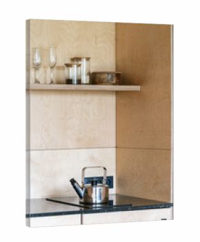 Modern wooden kitchen with stylish storage and sleek countertop design