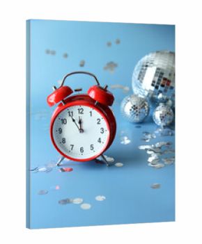 Clock showing five minutes until Midnight in New Years Eve display