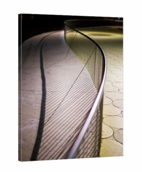 Perspective of the Curved Concrete Railing and Paving