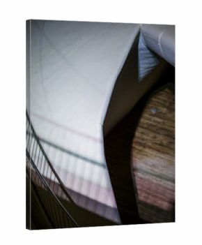 Abstract Architectural Curve and Wooden Floor Transition