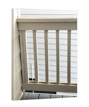 Balcony Railing with Vertical Wooden Slats