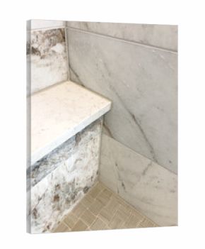Built-In Marble Shower Bench Detail