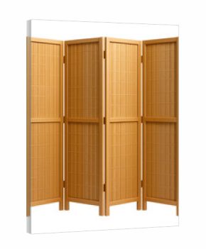 Portable bamboo folding screen for flexible room division.