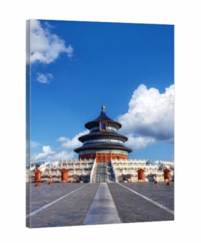 The Temple of Heaven in Beijing with clear blue sky and white clouds