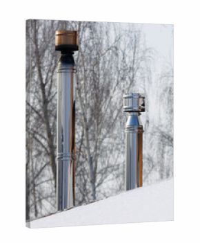 Two chimneys on a roof