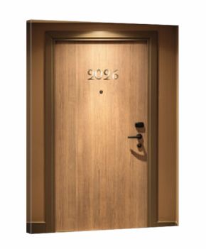 Happy New Year 2026 concept, lettering on the Hotel door