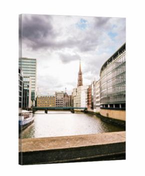 Modern architecture meeting historic brick in downtown Hamburg