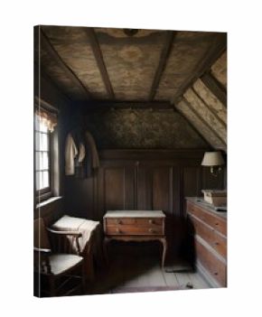 Old uninhabited wooden attic