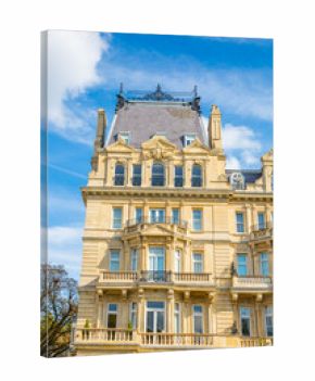 London, Outer circle street in Regent Park and beautiful town house of early 19th century