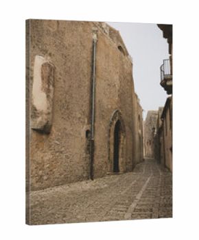 historic city streets of hilltop Italian village