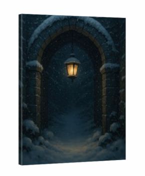 Mystical snowy archway lantern