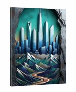 Modern city skyline I Wall Decor 