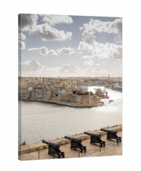 Spectacular view of Fort St. Angelo and the Grand Harbour in Malta