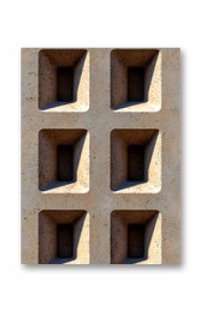 Grey Concrete Wall with Deep Vertical Ridges and Rough Texture