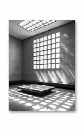 Monochromatic Interior with Geometric Window and Light Patterns