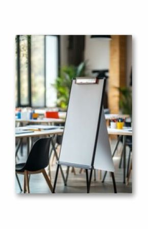  Classroom pull-up banner mockup with modern design and colorful stationery, ideal for educational presentations