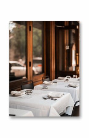 Table setting at a restaurant in Neo Classical Architecture Tribeca in New York City