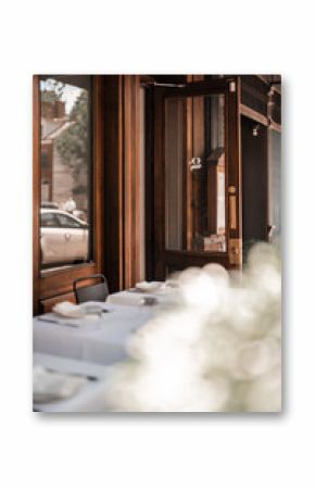 Table setting at a restaurant in Neo Classical Architecture Tribeca in New York City