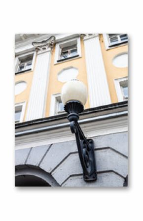 lamp on facade of house of city estate, Moscow