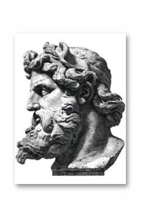 PNG Antique statue poseidon head sculpture illustration classical.