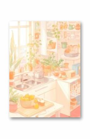Kitchen room plant architecture houseplant.