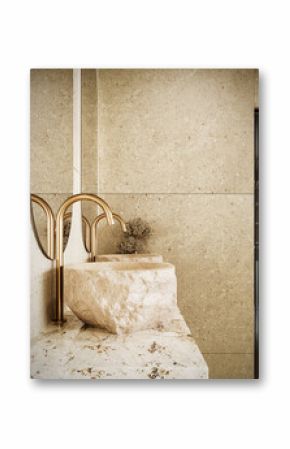 Modern bathroom vanity design. Contemporary bathroom interior. 3D Rendering, 3D Illustration