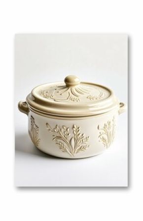 An elegantly designed ceramic butter dish lid with a glossy finish and intricate details, perfect for enhancing any kitchen decor, set against a white background.