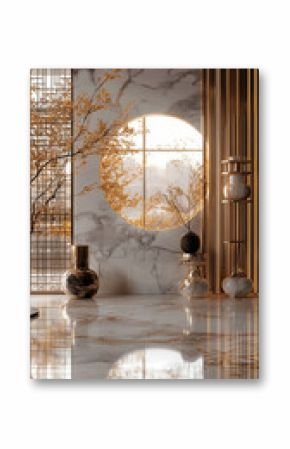 a sleek marble vertical composition 3D design