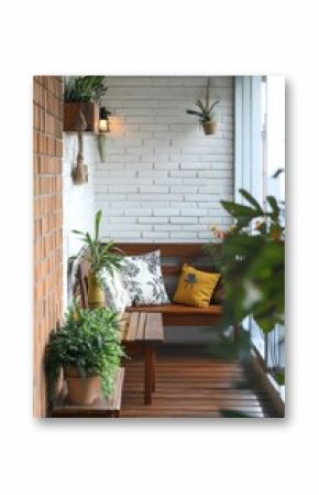 small sofa in room summer sun home interior