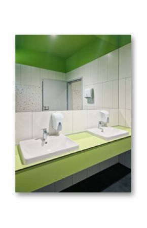 interior design in public toilet, modern public bathroom
