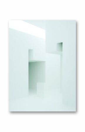 Minimalist abstract architecture in light teal color