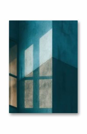 Modern building facade in warm evening light, soft shadows falling across textured teal walls, Transformative Teal color