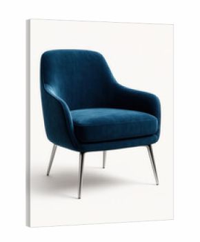 Cozy modern luxury blue velvet chair.