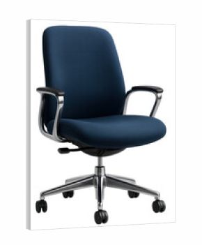 Ergonomic chair with a waterfall seat edge for leg comfort in a home library.