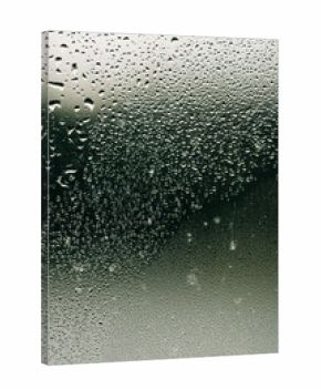 Condensation on the window of a Swedish sauna in Winter