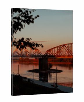 Sunset in the city of Torun, Poland. Europe