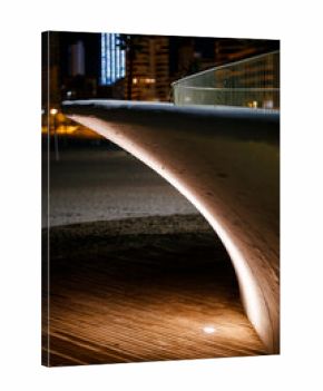 Close-up of Wave Architecture at Benidorm Beach at Night