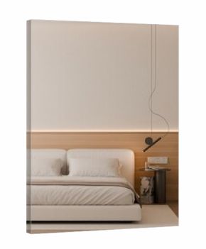 Modern Minimalist Bedroom Interior with Frame Poster Mockup - 3d Render 