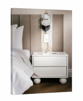 Luxurious hotel bedroom with modern furniture and elegant decor features