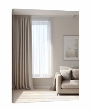 A white couch with a white blanket on it