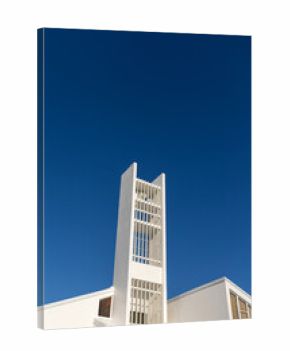 Bright blue skies and a church steeple