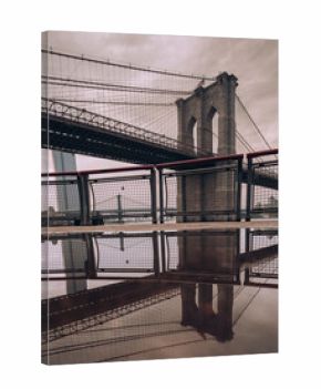 Brooklyn bridge reflection water New York