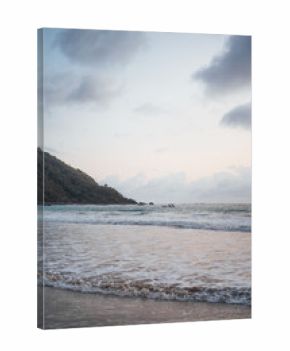 Soft evening light on waves at Selong Belanak Beach, Lombok