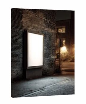 Blank advertisement at night