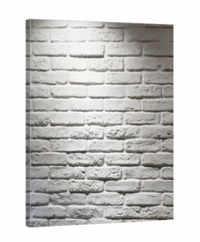 white brick wall with spotlight