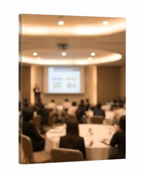 1. Engaging business seminar in modern conference hall with audience listening to professional speaker presenting strategic insights on large projection screen 